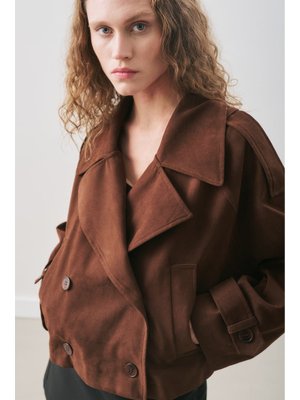 MANUKA Kahverengi Süet Trenç Ceket