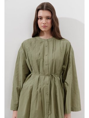 MANUKA Çağla Nervürlü Geniş Kollu Tunik