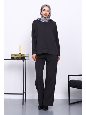 İmaj Butik Antrasit Üst Ve Pantolonu Nervür Dikişli Selanik Takım