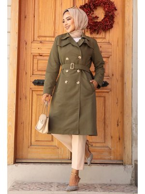Neva Style Kemerli Haki Trençkot 61221hk