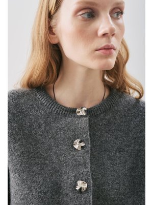 MANUKA Antrasit Düğme Detaylı Hırka