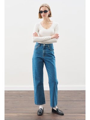 MANUKA Mavi Straıght Ankle Jean Pantolon