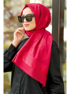 Neva Style Desenli Bordo Şal 7531br