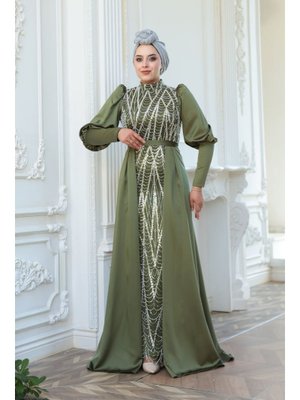 Neva Style Boncuk İşlemeli Kuyruklu Haki 50901hk