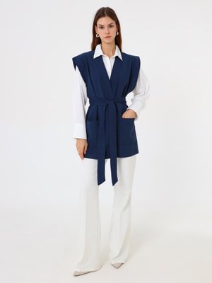 Benin Lacivert Exclusive Bağlamalı Yelek