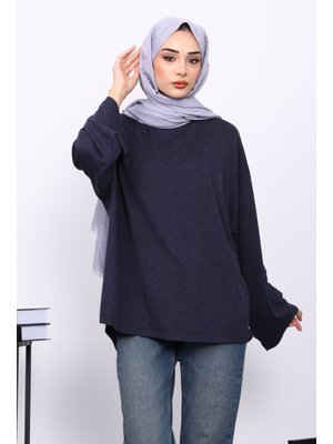 İmaj Butik Lacivert Yarım Balıkçı Yaka Bluz