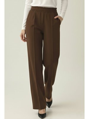 Benguen Kahverengi Puf Scuba Pantolon