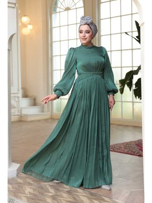 Neva Style Boncuk Detaylı Koyu Çağla Yeşili 52751kcy