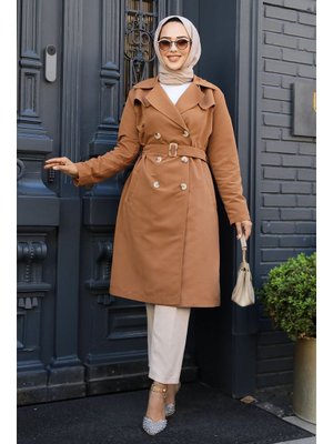 Neva Style Kemerli Taba Trençkot 61221tb