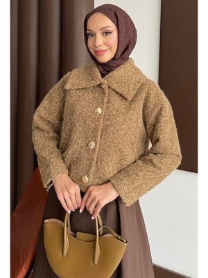 Podyumplus Taba Dora Kumaş Kısa Kaban