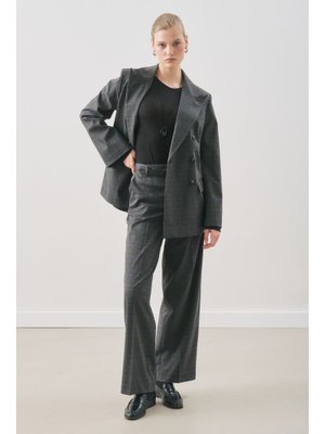 MANUKA Klasik Pantolon Gri Ekose