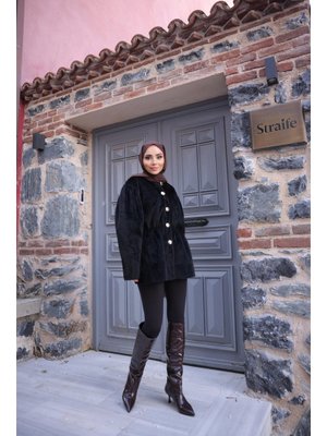 Bwest Siyah Fok Kaşe Ceket