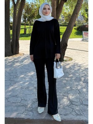 Benguen Siyah Dikiş Detaylı İkili Takım