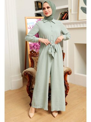 Neva Style Düğmeli Mint Tulum 5703mınt