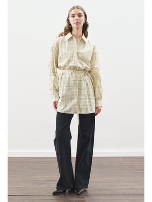 MANUKA Sarı Desenli Poplin Tunik