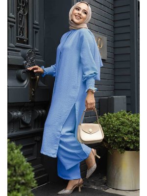 Neva Style Düğmeli Bebek Mavisi İkili Takım 12591bm