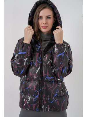 Bigdart Çok Renkli Desenli Şişme Mont
