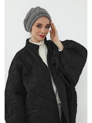 Aisha`s Design 98tk Gri Pileli Kışlık Tüylü Kaşe Bone,b