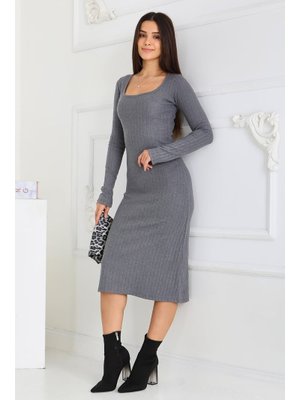 Tofisa Fume Füme Kare Yaka Fitilili Kaşkorse Elbise