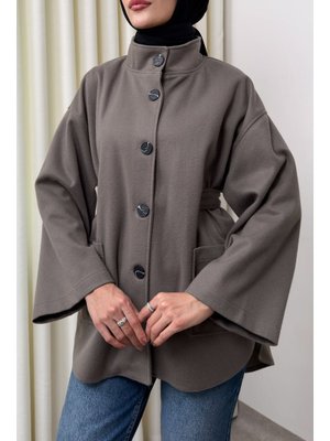 Salih Çelebi Koyu Vizon Hakim Yaka Kaşe Ceket