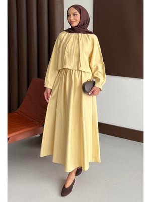 Podyumplus Bomberlı Etekli Takım Butter Yellow