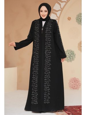 Neva Style Boncuk İşlemeli Gümüş Ferace 29127gms