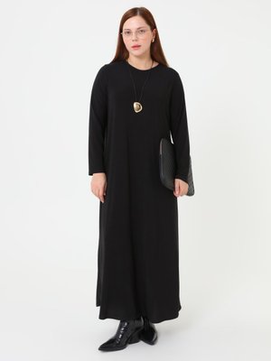 Alia Siyah Büyük Beden Basic Elbise