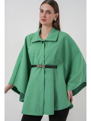 Bigdart Yeşil Kemerli Kaşe Panço