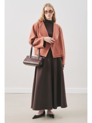 MANUKA Acı Kahve Kemer Detaylı Kloş Etek