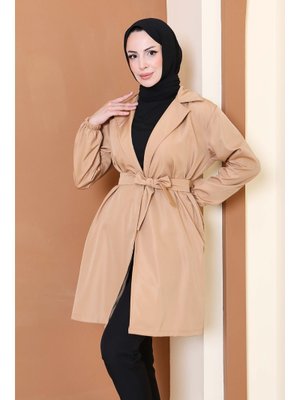 Tofisa Taba Kuşaklı Kolu Lastikli Miranda Trençkot