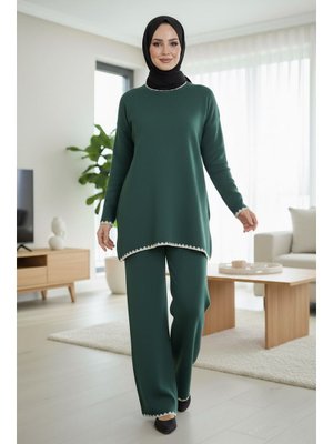 Neva Style Zümrüt Yeşili Triko İkili Takım 50174zy