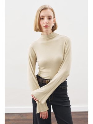 MANUKA Balıkçı Yaka Bluz Taş