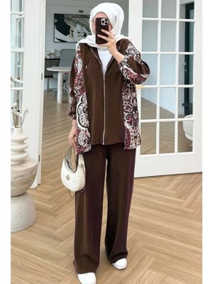 Bestenur Kahve Desenli Oysho İkili Takım