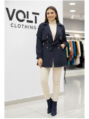 Volt Clothing Lacivert Apoletli Rüzgarlıklı Trençkot
