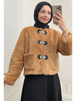 Salih Çelebi Camel Toka Detaylı Peluş Ceket