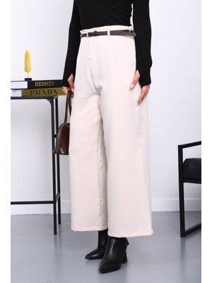 İmaj Butik Taş Kemerli Yan Fermuarlı Pantolon