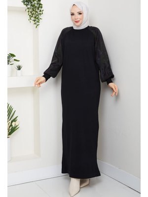 Pamuk Butik Kolu İpek Kupra Merserize Triko Elbise