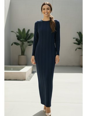 Benguen Lacivert Triko Elbise