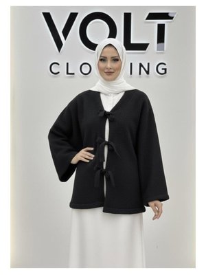 Volt Clothing Siyah Fiyonk Detaylı Hırka