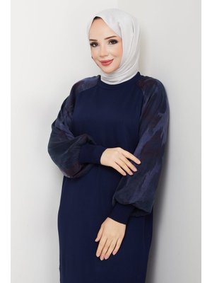 Pamuk Butik Kolu İpek Kupra Merserize Triko Elbise