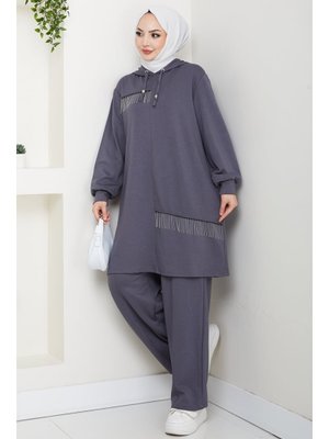 Bestenur Antrasit Zincir Detay Oysho İkili Takım