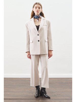 MANUKA Bej Oversıze Kesim Blazer Ceket