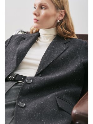 MANUKA Norrıs Yün Blazer Ceket Dark Grey Melange