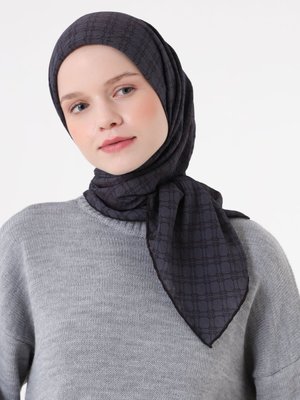 Miray Antrasit Fort Eşarp Kutu Desen