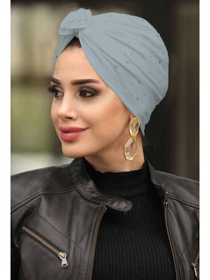 Neva Style Kar Yağdı Gri Bone Şal 7527gr