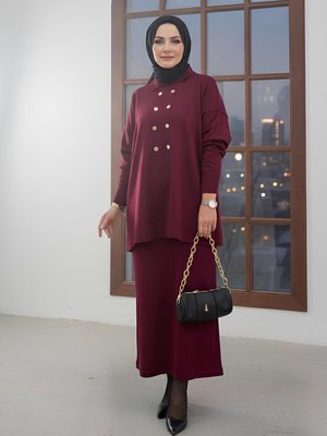 MODANURSEDA Bordo Etek Takım