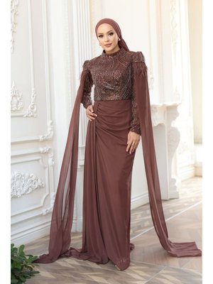 Neva Style Pelerin Detaylı Kahverengi 52592kh