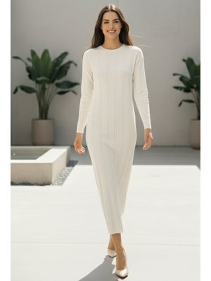 Benguen Taş Rengi Triko Elbise