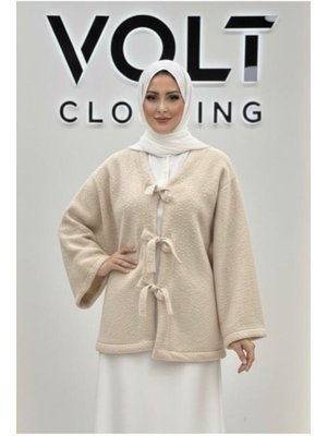 Volt Clothing Bej Fiyonk Detaylı Hırka