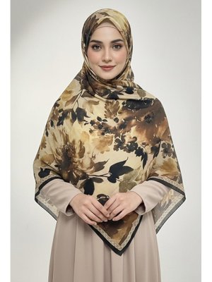 Tofisa Sarı Midnight Bloom Serisi Pamuk Şal Sari